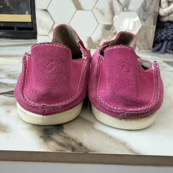 Olukai Women's Nohea Perforated Pink Suede Slip-On Loafers Mules Size 8 Hawaiian - Picture 5 of 13